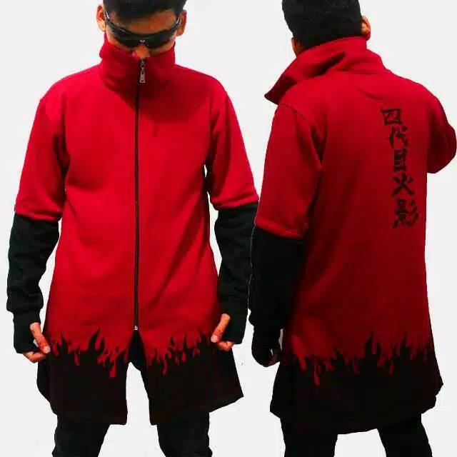Jubah anime cosplay naruto hokage kerah finger