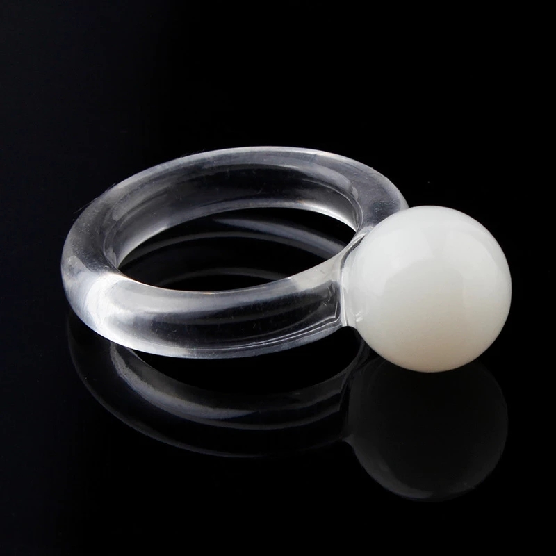 Fashion Multicolor Simple Single Ball Index Finger Ring Color Transparent Acrylic Rings Ins Joint Ring