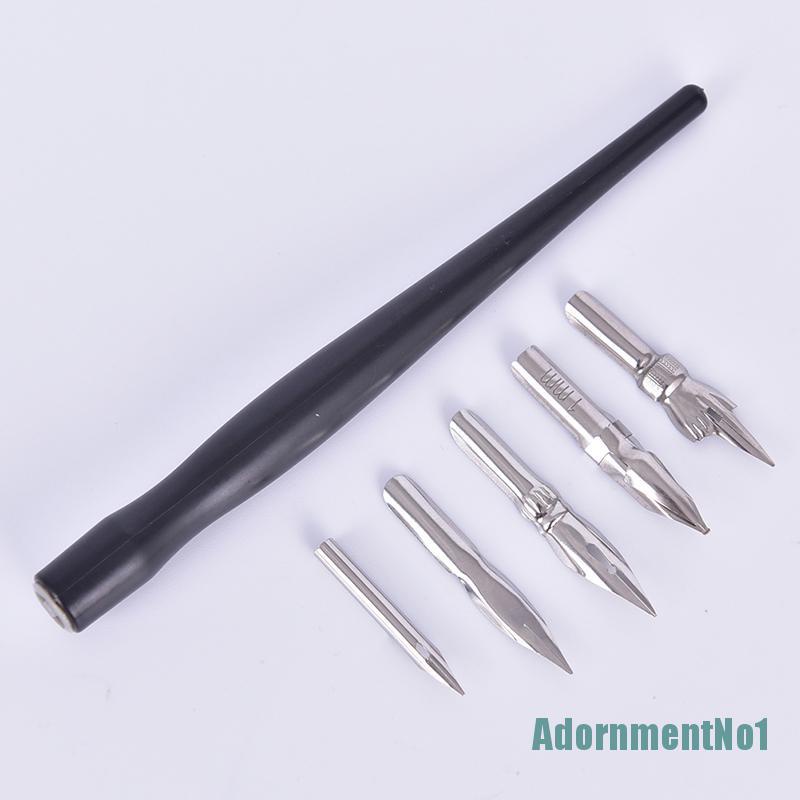 (AdornmentNo1) Set Pena Kaligrafi 5 Nib Dengan 1 Ujung