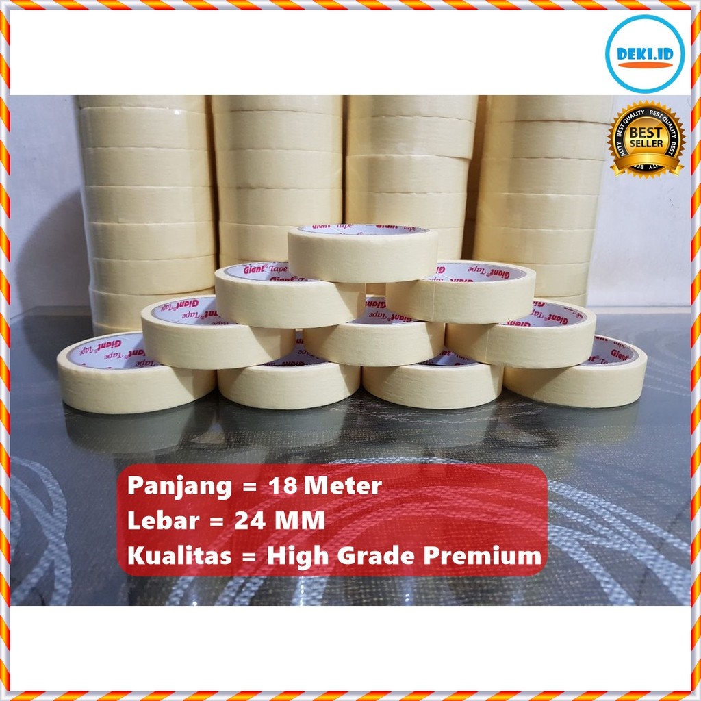 

Lakban Kertas 24 MM x 20 Yard Masking Tape