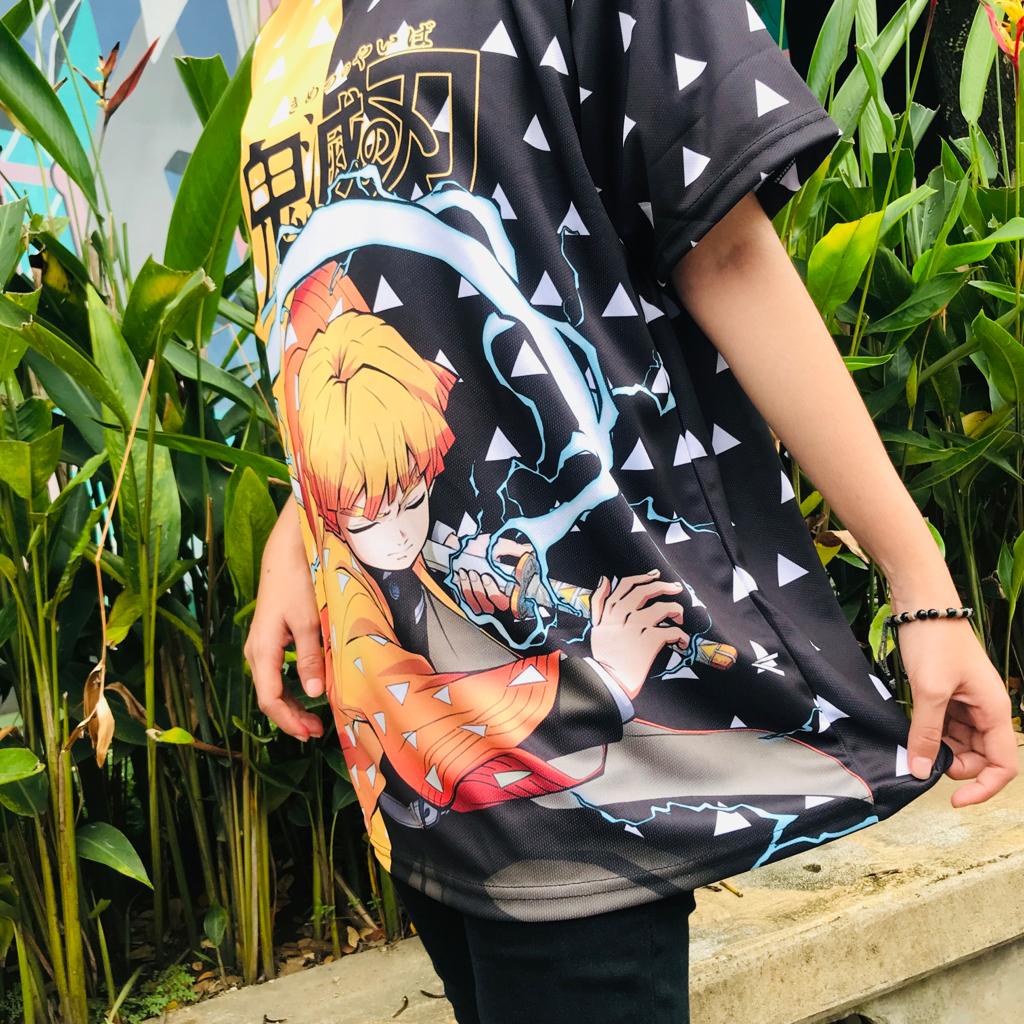 Jersey Zenitsu Thunder Breathing Anime Manga Demon  Slayer Kimetsu No Yaiba Premium Unisex