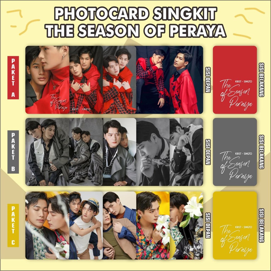 PHOTOCARD SET SINGKIT THE SEASON OF PERAYA THAILAND STUFF SINGTO KRIST
