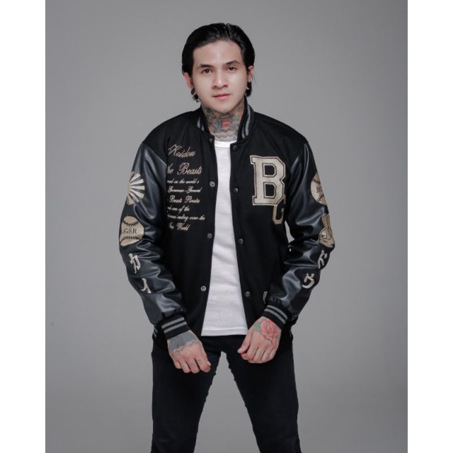 Jaket Pria Varsity X05 - Jacket Varsity Kulit Sunmori Japan Winbreakers Tebal Varsity Baseball BGSR