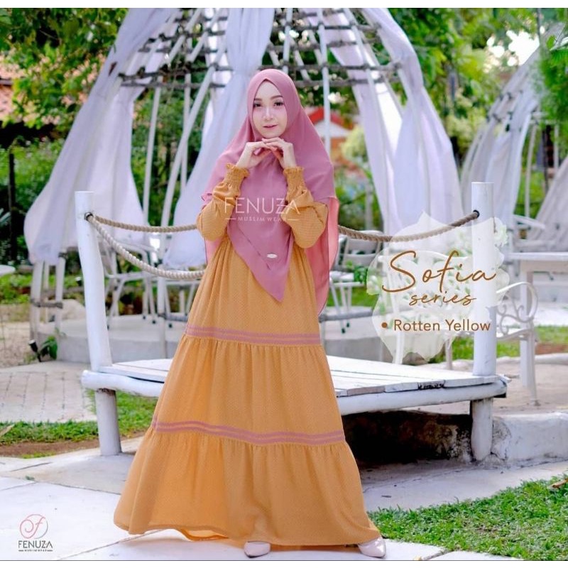 SOFIA dress ORIGINAL BY FENUZA ReAdy stock size (xxs)gamis lucu