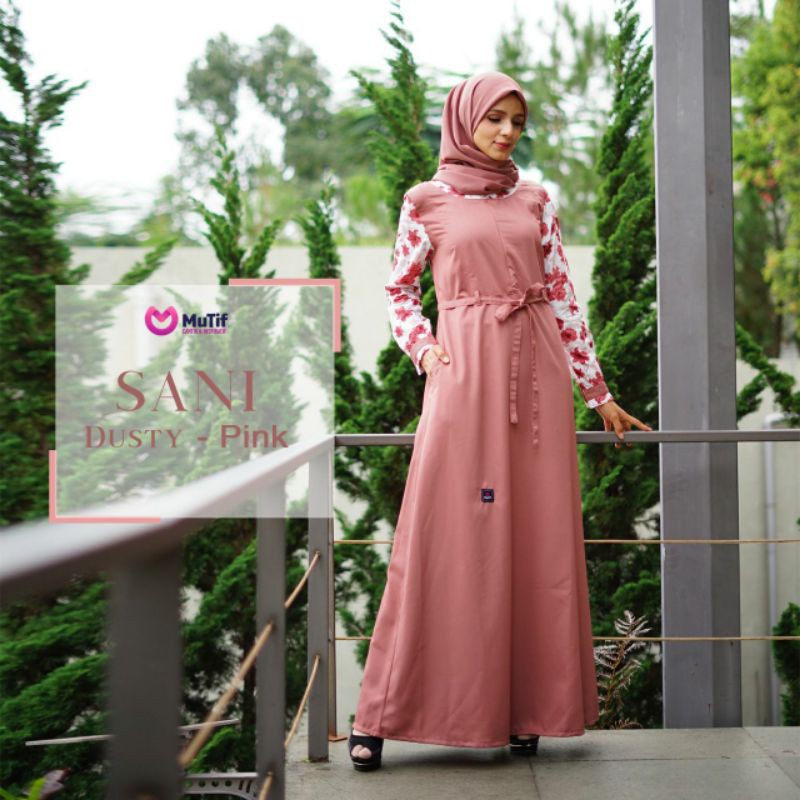 Gamis Katun Original MUTIF SANI DUSTY PINK - ORANGE