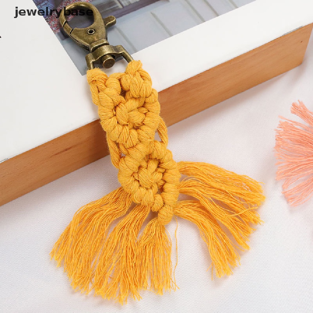 (jewelrybase) Gantungan Kunci Macrame Rumbai Handmade Gaya Boho Untuk Mobil / Tas