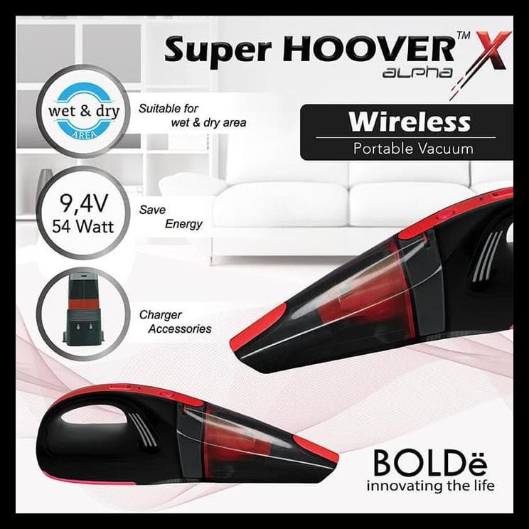 BARU VACUUM CLEANER PORTABLE BOLDE SUPER HOOVER X ALPHA CORDLESS WIRELESS - KUNING VACUM CLEANERS