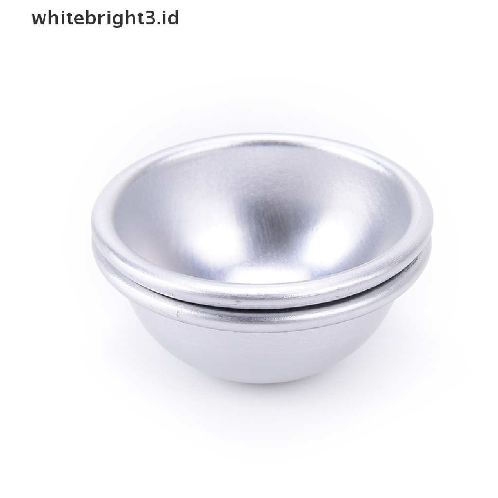 (whitebright3.id) 1 Set / 2pcs Cetakan Bola Bom Mandi Bahan aluminum Ukuran 4.5x2cm