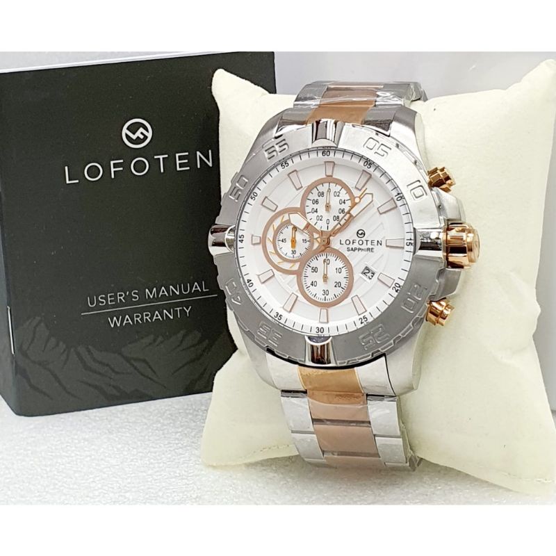 LOFOTEN 6512 JAM TANGAN PRIA LOFOTEN SAPPHIRE ORIGINAL SILVER COMBINASI ROSE