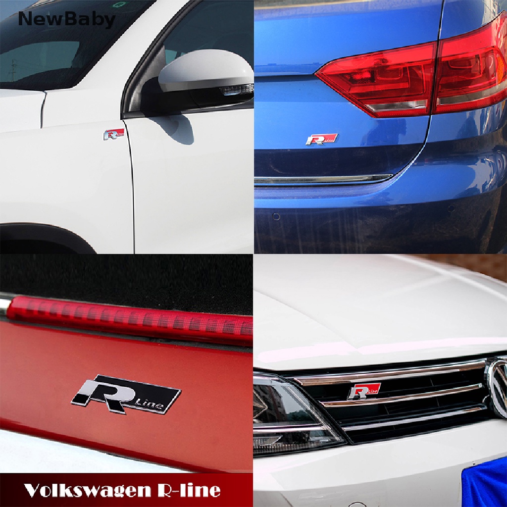 Stiker Emblem / Badge R-LINE Bahan Metal Untuk Bagasi Mobil VW CC GTI Passat