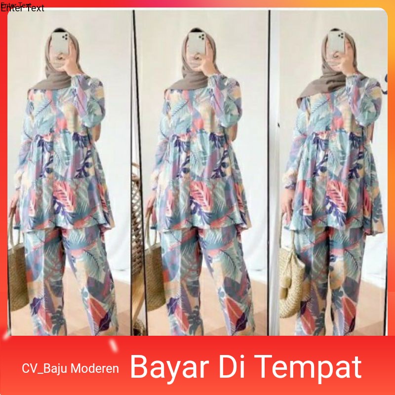 SET MALDIVES TIE DYE DAUN / PIYAMA TIDUR MOTIF DAUN / DAILY OUTFIT / BAJU PANTAI TIE DYE / KEMEJA