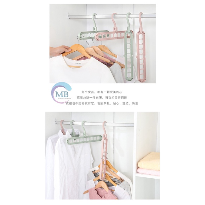 RT33 GANTUNGAN LEMARI BAJU PAKAIAN MAGIC HANGER INSTANT 9 IN 1 JEMURAN LAUNDRY ANTI KARAT MULTIFUNGSI SERBAGUNA MB2553