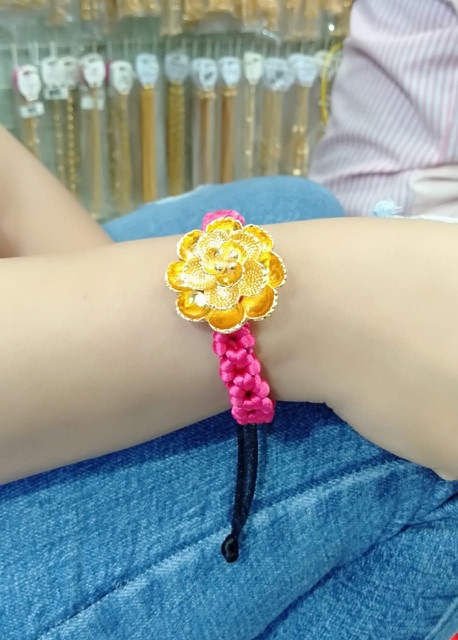 Gelang tangan wanita // gelang rajut bunga // gelang lapis emas // gelang replika perhiasan