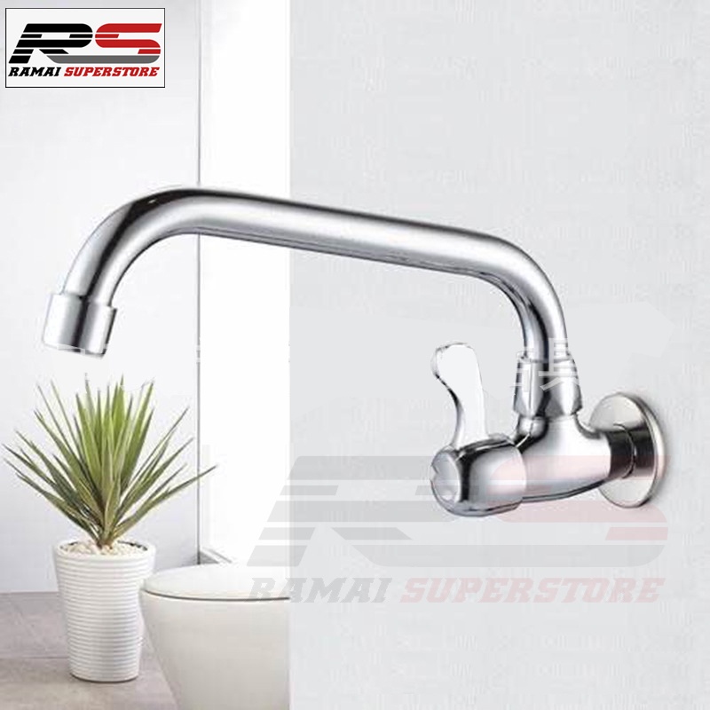 Keran Dapur Kran Cuci Piring Sink Stainless Tembok