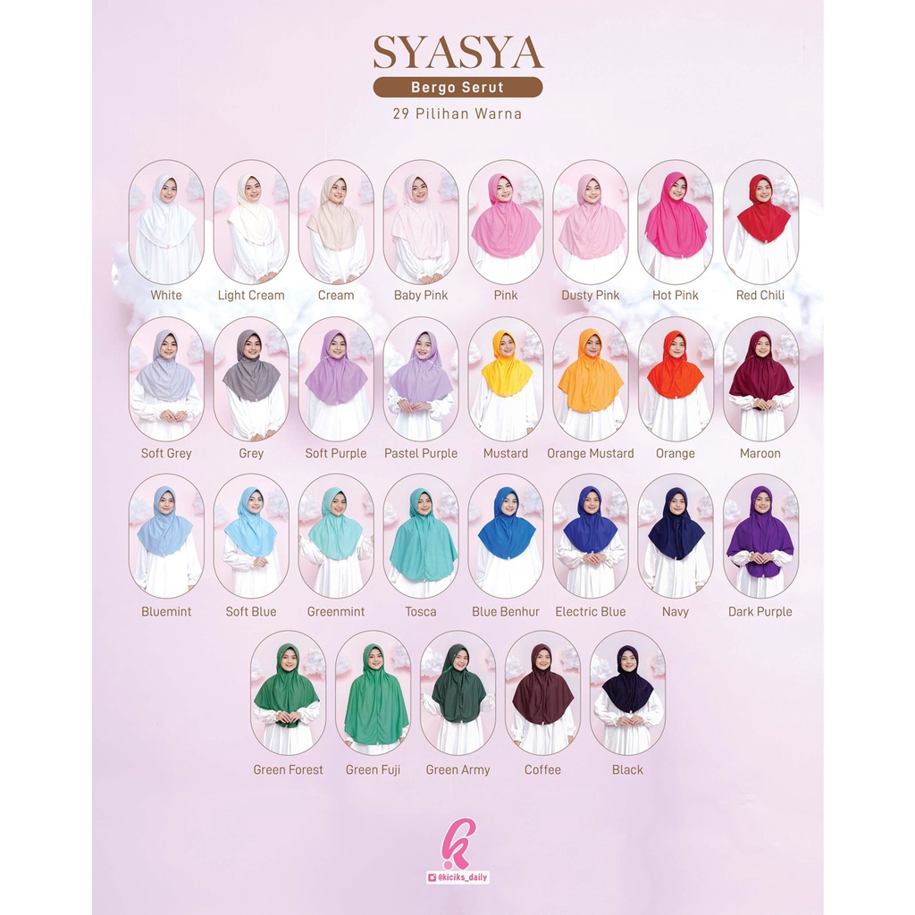 Syasya Bergo Kiciks Hijab Instant Premium By Kiciks Muslimah