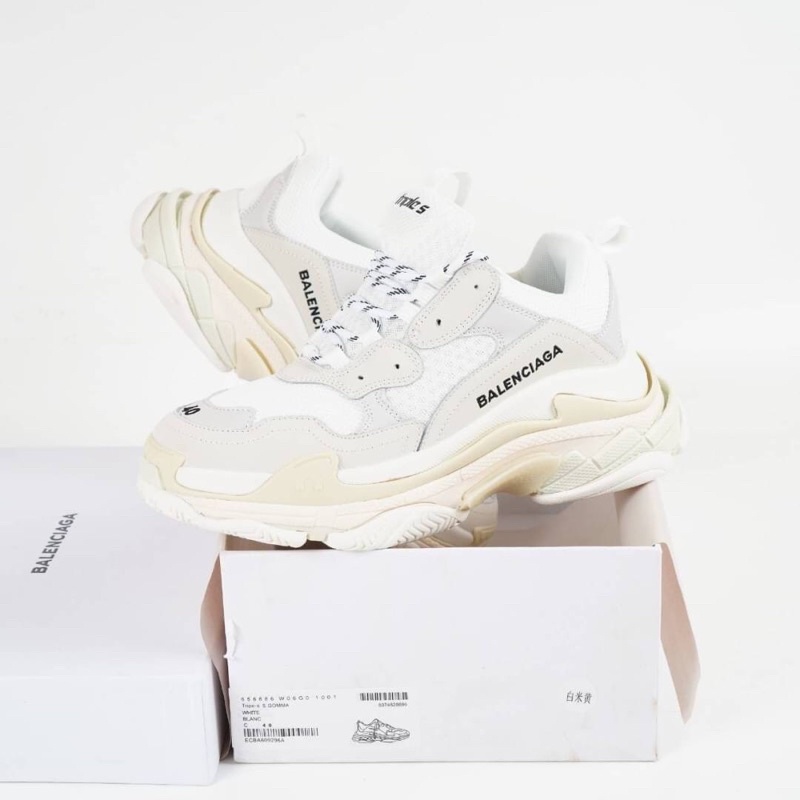 balenciaga triple s white ecru