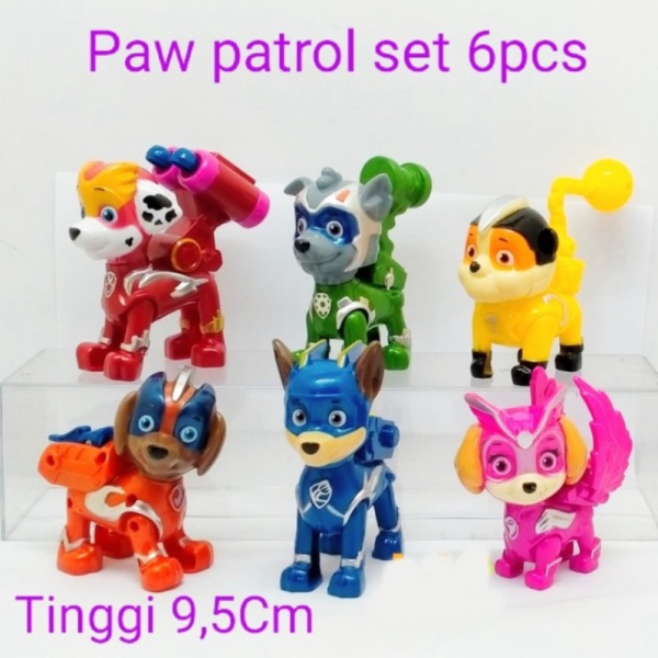 

Unik pups 6pcs in mighty The Termurah patrol Paw Figure Murah the first-Ever set