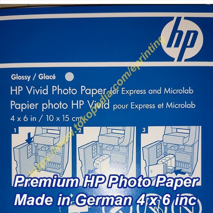 

KERTAS Photo Paper 4R GLOSSY HP VIVID GERMAN 240/GSM 1 PAK isi 183 Lbr Berkualitas