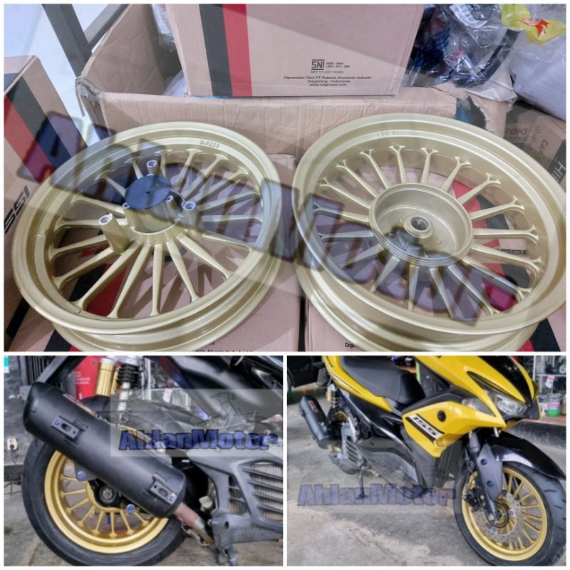 Velg Aerox 155 Model Daytona Pelek Racing Tapak Lebar Palang 18 Gold 14