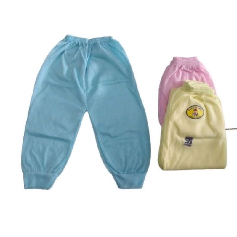 1 lusin / 6 pcs CELANA PANJANG POLOS - BUKA / TUTUP - UNTUK BAYI 0- 3 BULAN