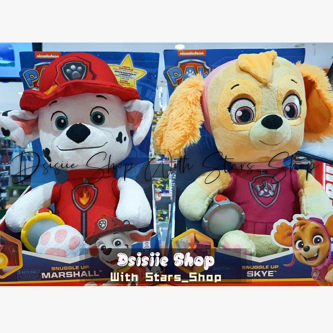 Boneka Paw Patrol Snuggle Up Marshall And Skye Original