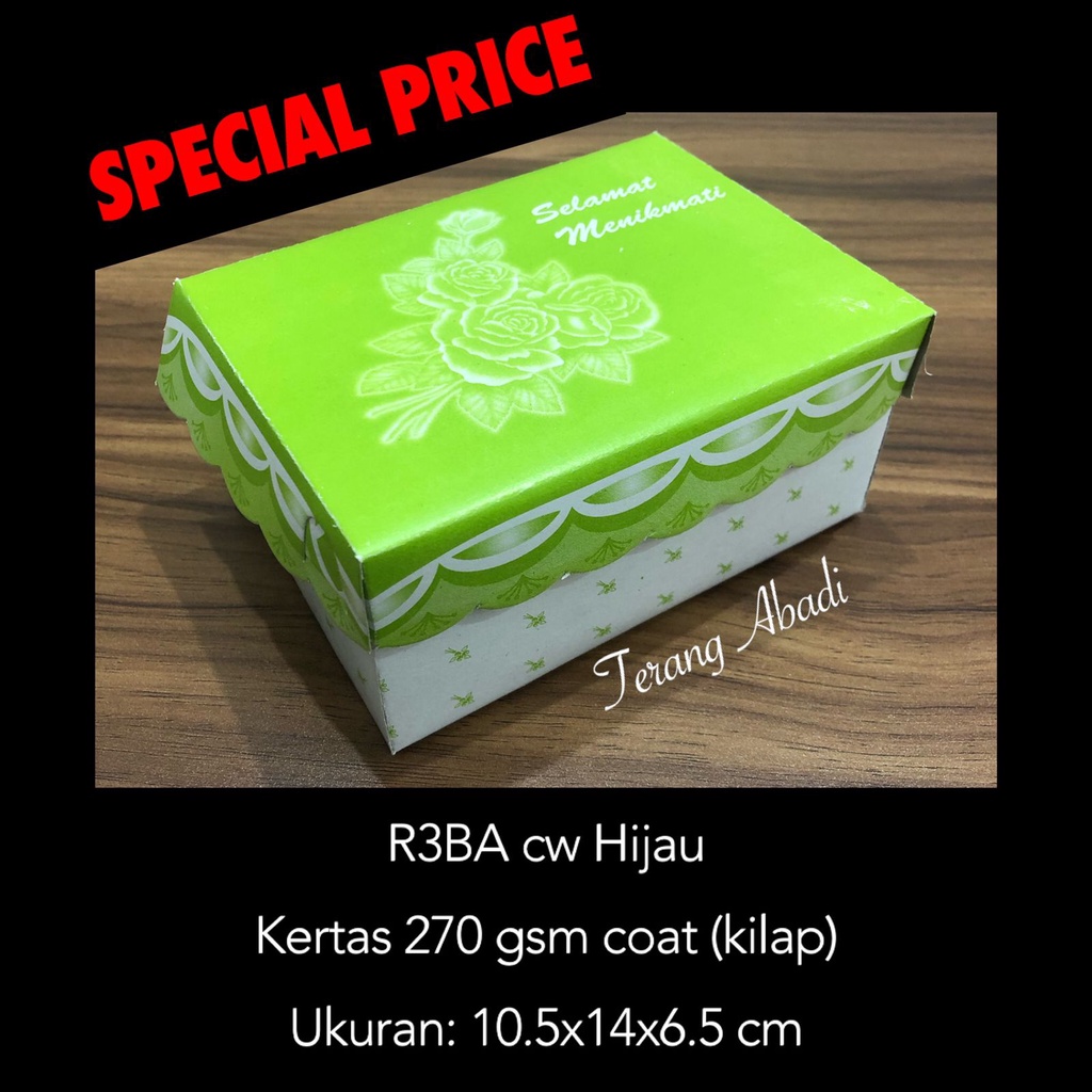 Dus Cukup untuk Aqua 15 x 11 x 7 cm ARBC / R3K Renda 16 x 10.2 x 5 cm / R3A 15 x 10.5 x 6.5 cm/ Dus Snack Aqua Motif / Dus Kue / Dos Hajatan /Dos Snack Ultah/ Dos Kue/Dus Roti 5