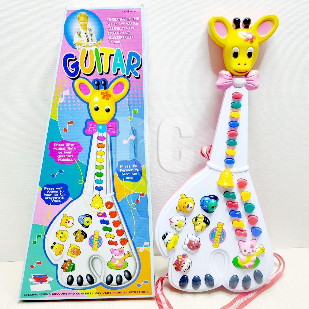 Guitar Jerapah 3A-318 Mainan Gitar Animal Piano Musik