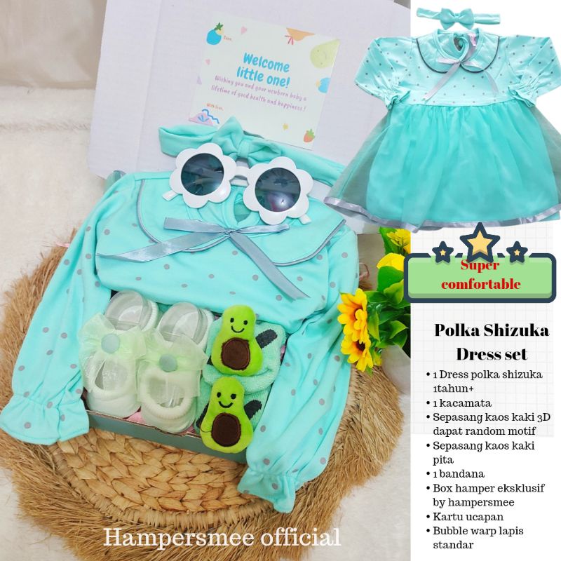 HAMPERSMEE SET PREMIUM - HAMPERS BAYI HAMPERS BABY KADO BAYI BABY GIFT HADIAH KELAHIRAN NEWBORN MURAH HEMPERS BAYI PARCEL BAYI BARU LAHIR-POlka Shizuka Green