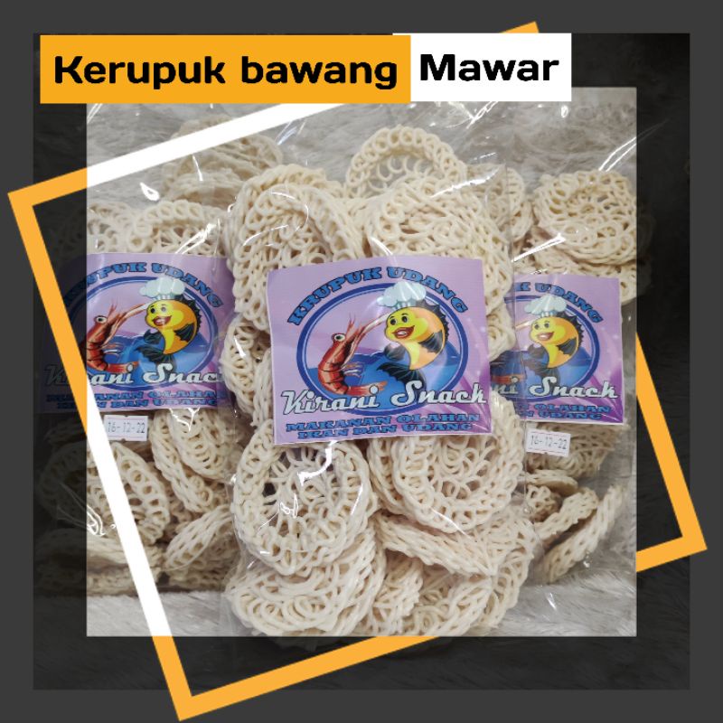 

KERUPUK BAWANG PUTIH UDANG MENTAH BESAR BULAT/kerupuk mawar putih500GR