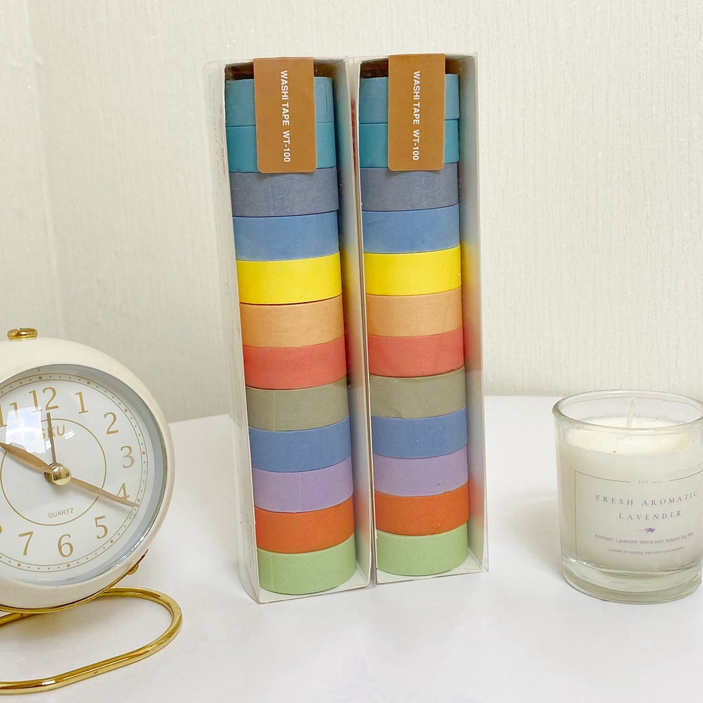 

1 SET ISI 12 (1 LUSIN) WASHI TAPE DECOTAPE DECORATION TAPE MERK JOYKO WT 100 ASLI 100% TERMURAH READY GROSIR COD