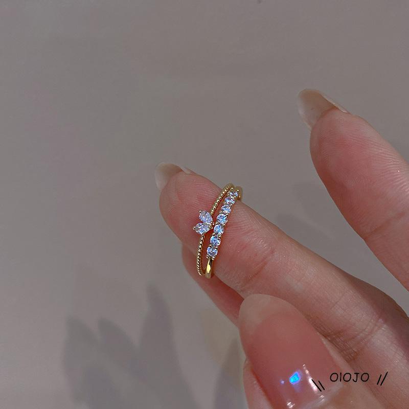 【COD】Cincin Jari Telunjuk Desain Hati Kecil Mewah Ringan Untuk Wanita