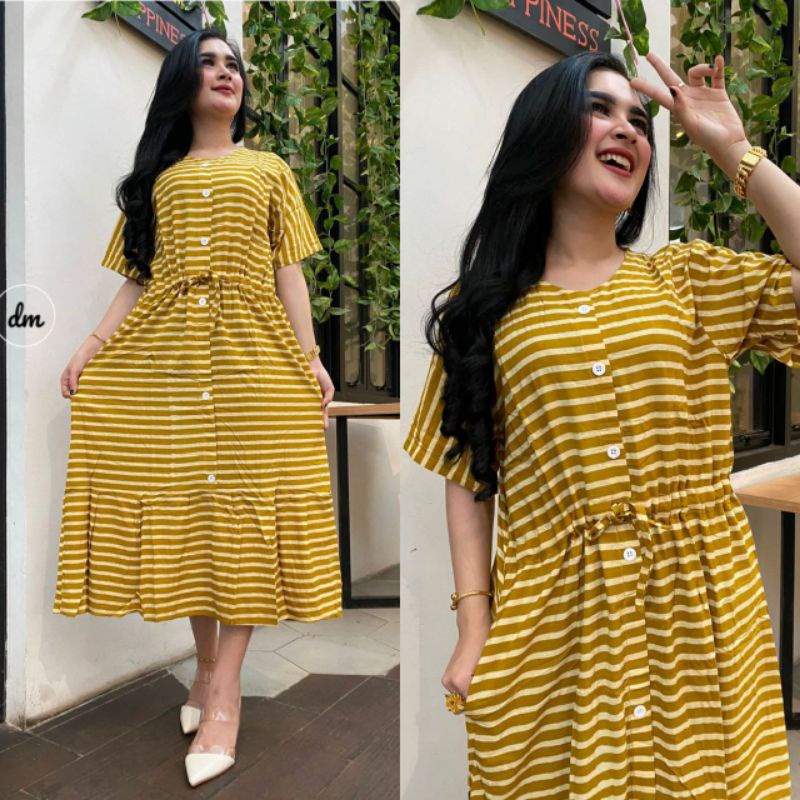 Daster Andin Ikatan Cinta Kekinian Full Kancing Busui Bahan Rayon Adem