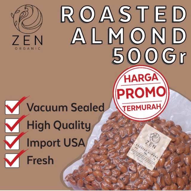 

KACANG ALMOND PANGGANG / ROASTED ALMOND ORIGINAL 500 GR