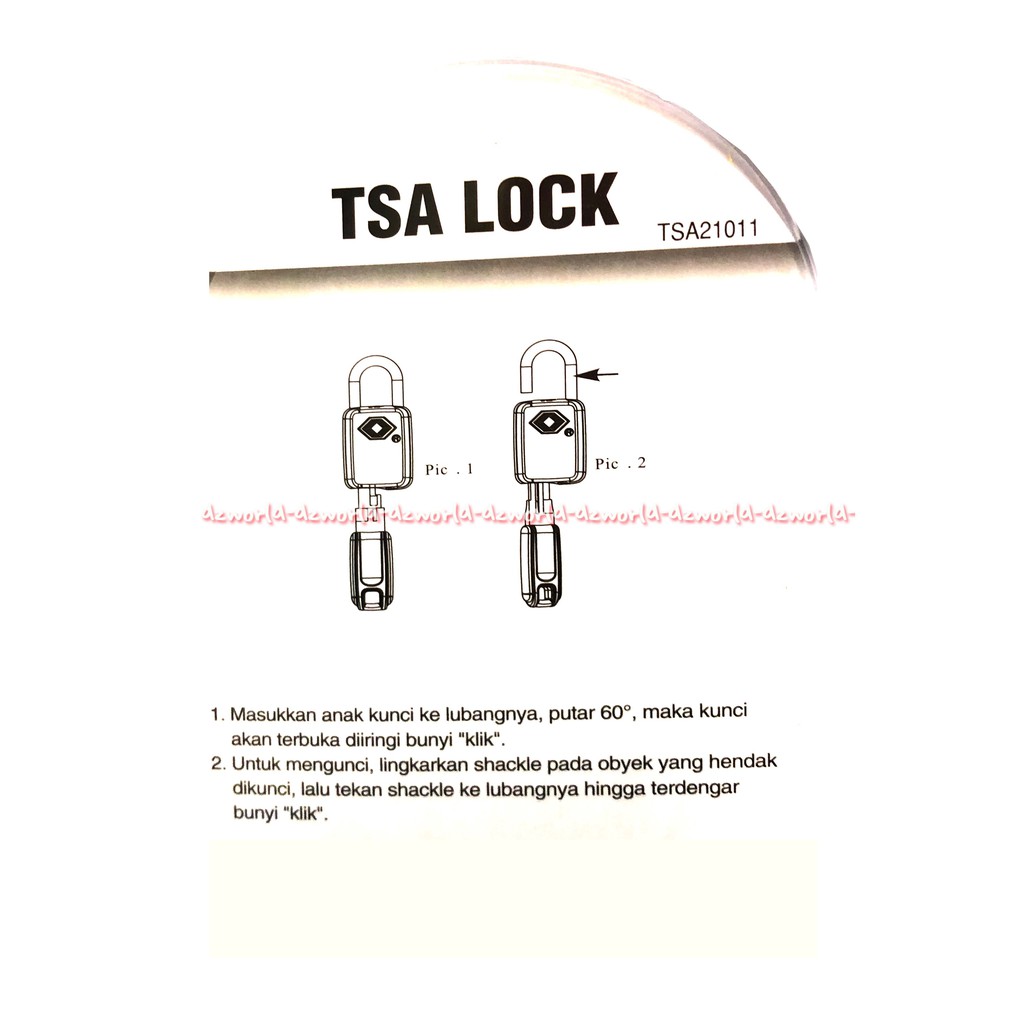 Klock Tsa Gembok Tas Gembok Koper Kunci Bag Gembok Kecil Gembok Serbaguna Small Padlock K-Lock K Lock TSA Lock Travelling Pad Lock