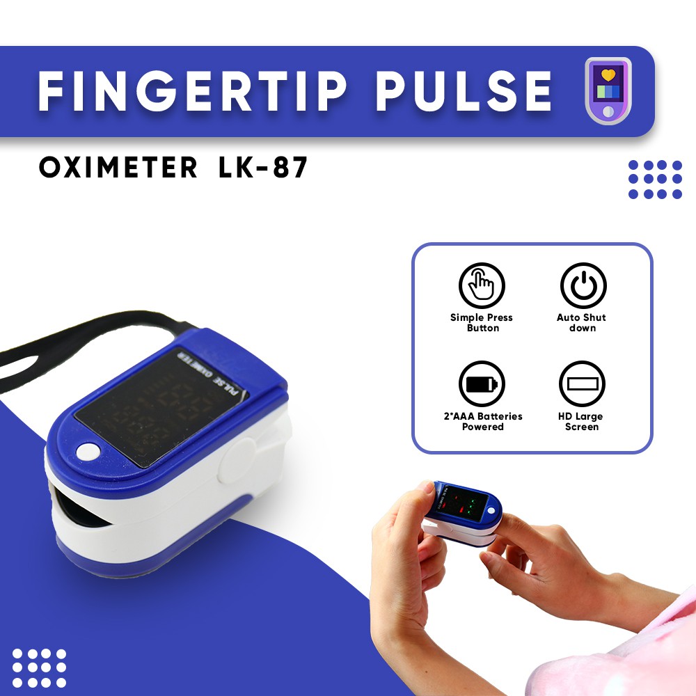 Oximeter Fingertip Pulse Oxymeter LK87 LCD Alat Cek Kadar Oksigen