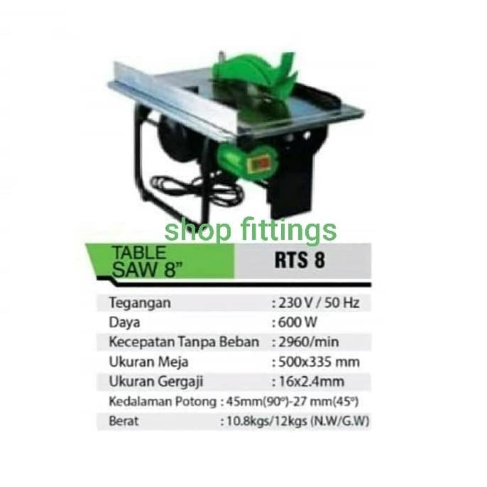 Ryu Rts 8 Mesin Potong Meja 8" Table Saw 8" Rts8 By Tekiro Irexshop