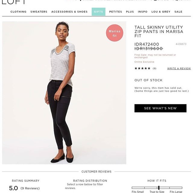 LOFT Tall Skinny Utility Zip Pants in Marisa - Black LOFT1910-D3