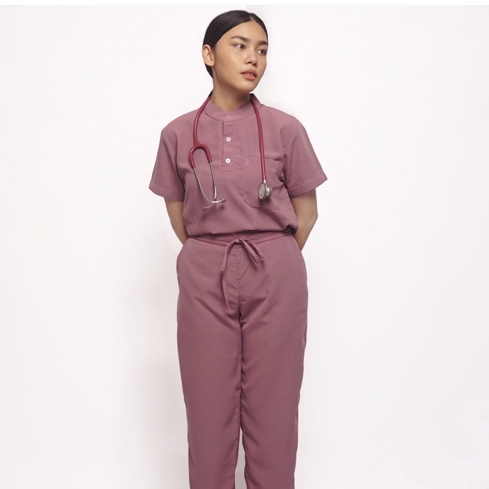 Baju Jaga MSS - ORCHID Scrubs on Call Flowy Lengan Pendek