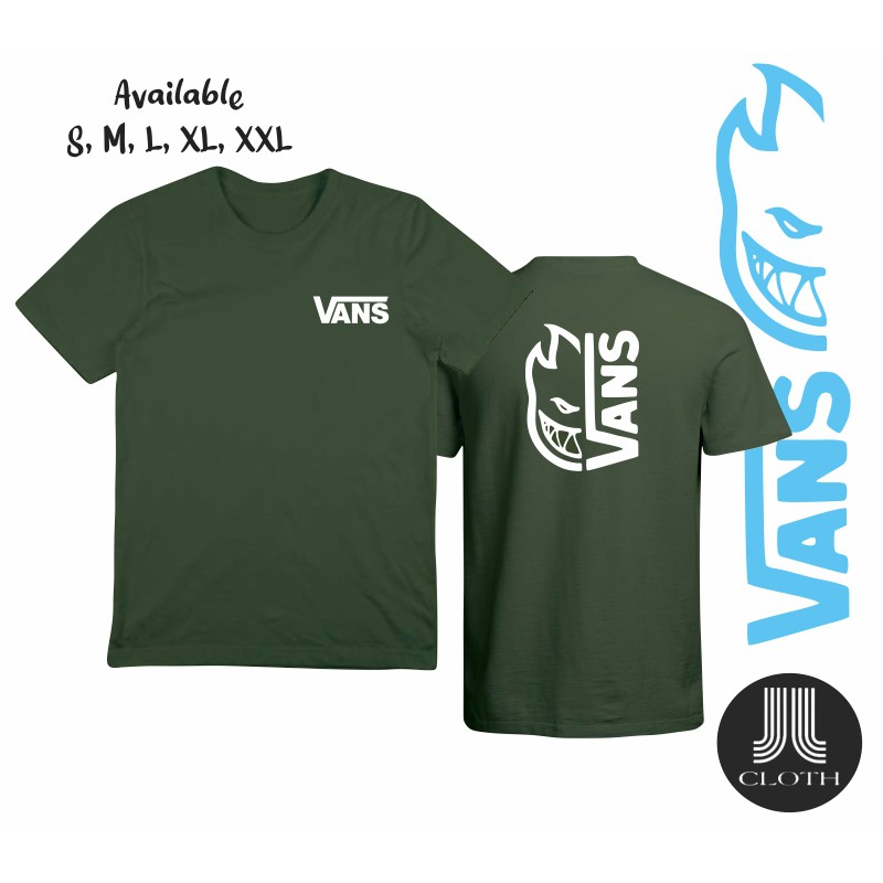 Tshirt Baju Kaos Distro Pria Wanita Vans Spitfire Basic logo Cotton Combed 30s