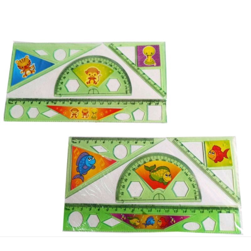 

(Savlak Store) Penggaris Set 4in 1 Cocok Untuk Belajar Anak