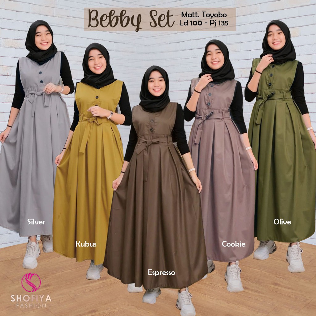 [OVERALL] Bebby Set by Shofiya - Gamis Remaja - Bahan Toyobo
