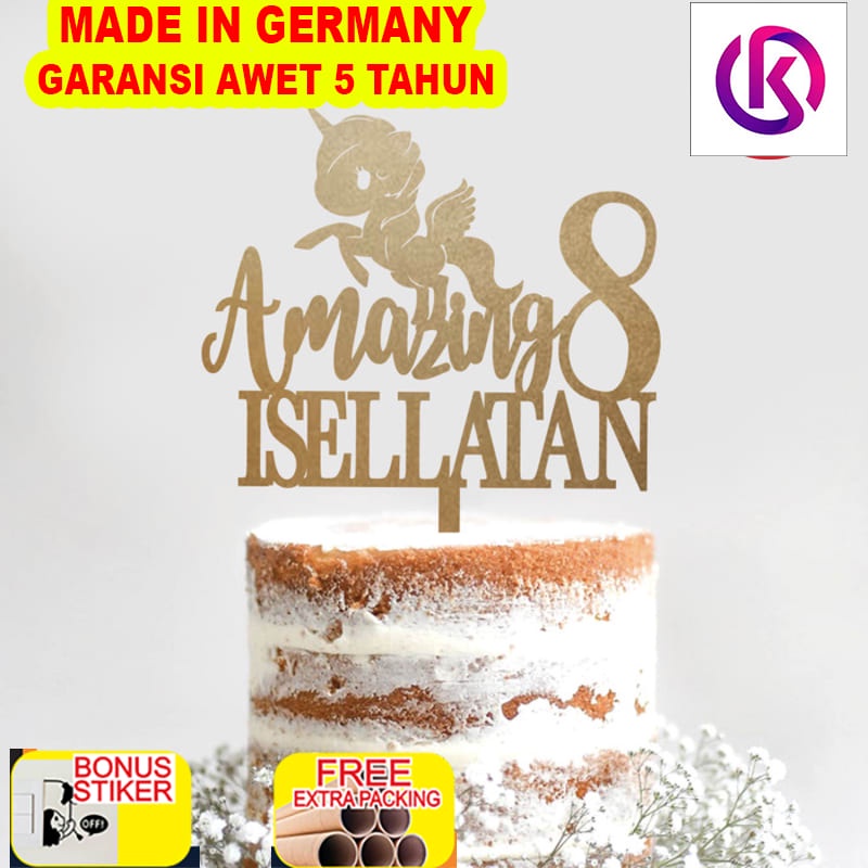 

Terlaris Custom Cake Topper Unicorn Acrylic Topper Kue Hiasan Kue Tulisan - 10cm