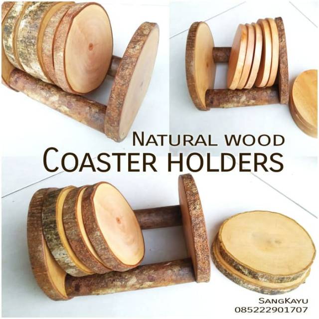 Coaster place holders wood Coaster holder tempat tatakan gelas cangkir