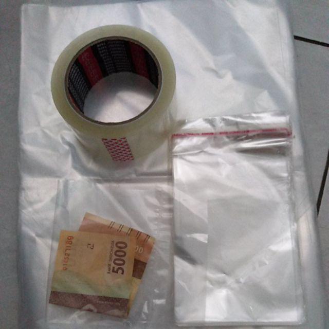 Opp 25x35 Undangan Baju Pakaian Garmen Roti Kue Kerupuk Plastik Dengan Perekat 1 Pak Isi 100lembar