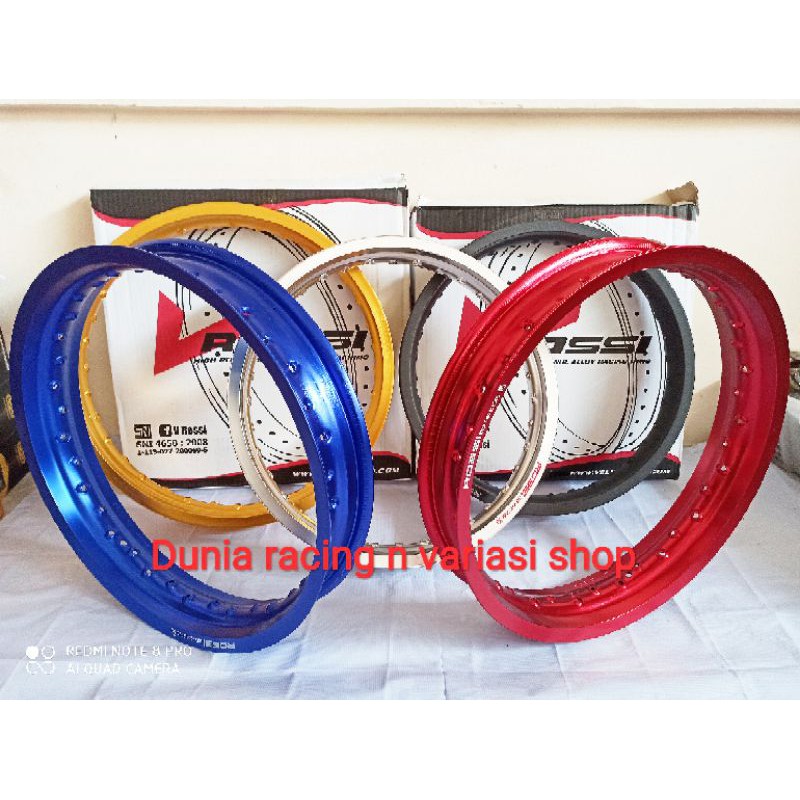 Velg Rossi 215 250 17 hole 36 Hitam silver gold merah biru