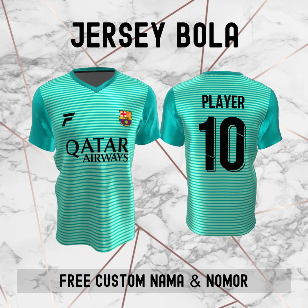 Jersey Barcelona Klub Bola Baju Kaos Custom Nama dan Nomor Punggung - 147