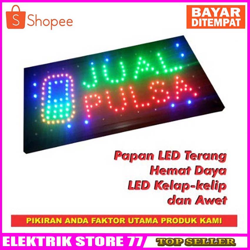 Papan Led JUAL PULSA penglaris Toko/Counter pulsa meriah GX-P051