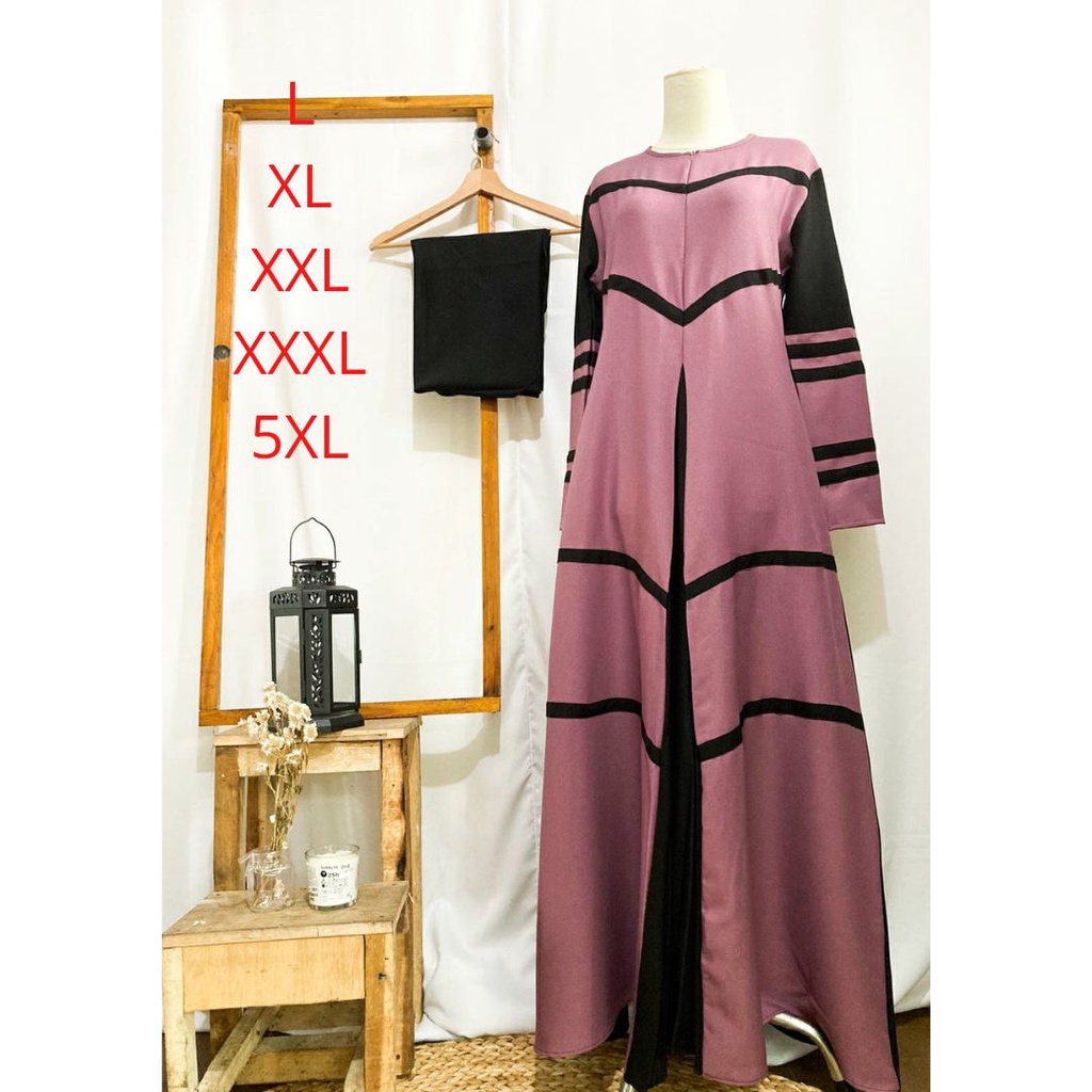 Gamis Jumbo Kekinian - Gamis Set Khimar Jumbo Terbaru 2022 Hawa Dress, Gamis ld 140 Muat BB 110 L XL