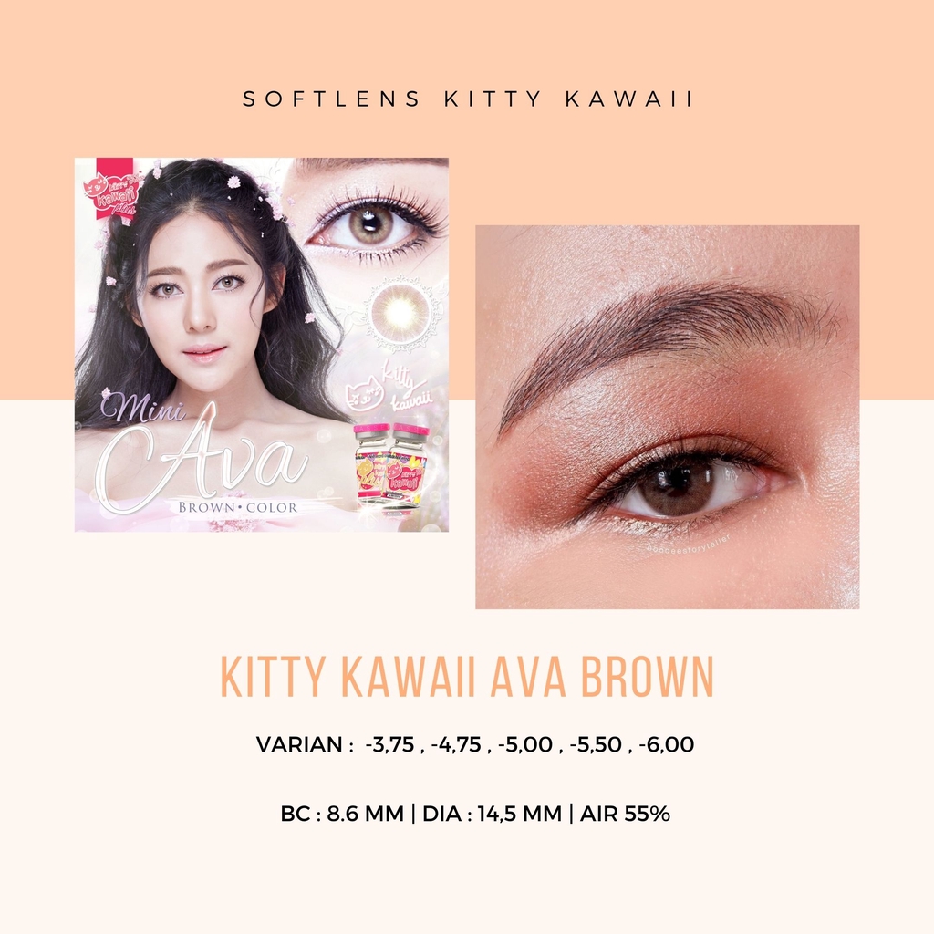 SOFTLENS KITTY KAWAI AVA MINI BROWN MINUS / SOFTLENS MATA / LENSA MATA