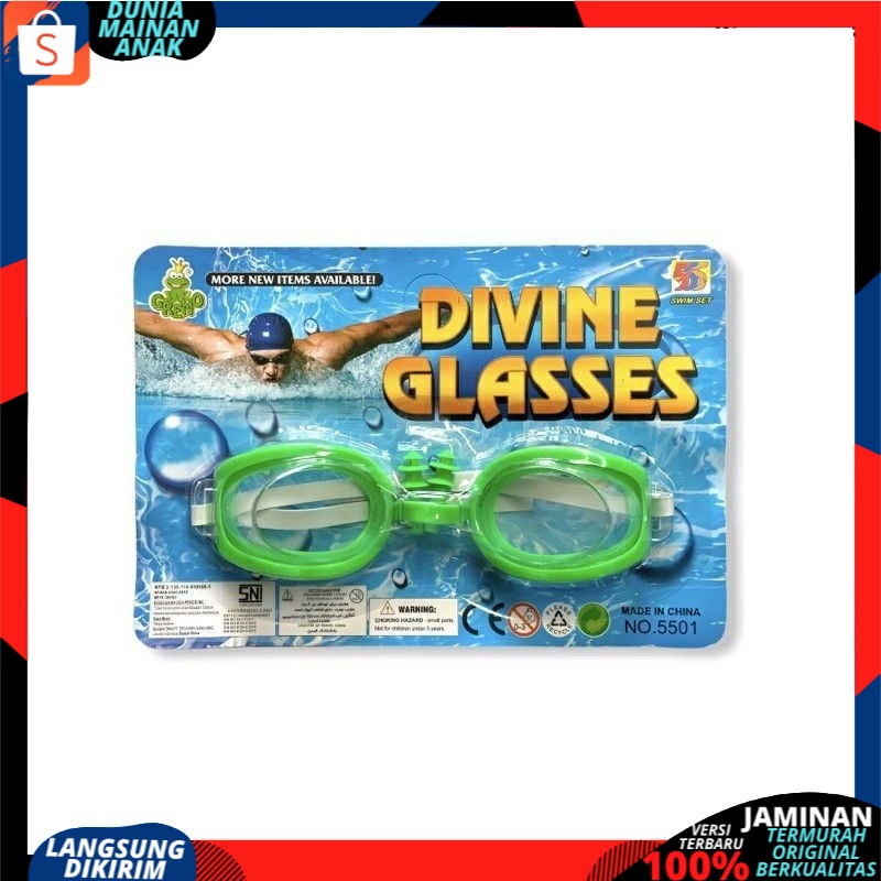 KACAMATA RENANG BERENANG ANAK COWOK CEWEK ALL SIZE OLAHRAGA OUTDOOR DIVINE GLASS MURAH